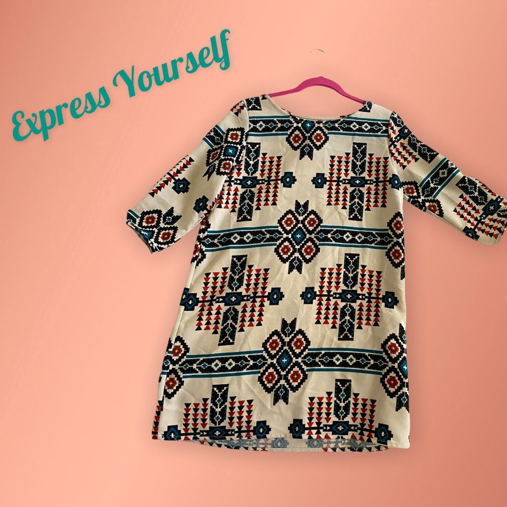 Size M Nu Patterned Dress